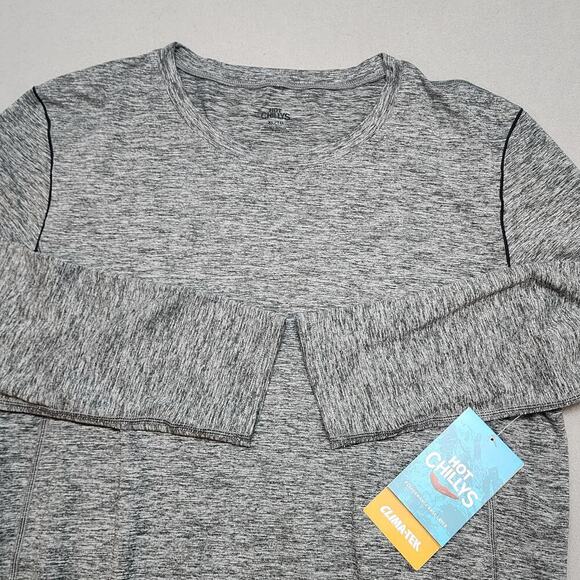 Hot‎ Chillys Clima-Tek Crew Baselayer Shirt Grey Heather Women's XL NWT - Picture 1 of 7